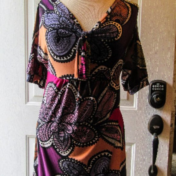 Colorful Nine West Printed Knit Dress in Size 6